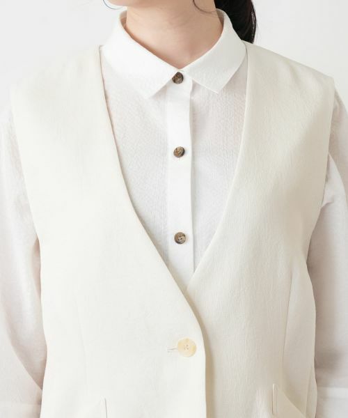 Leilian / レリアン テーラードジャケット | Vネックセミロングベスト【Leilian WHITE LABEL】 | 詳細10