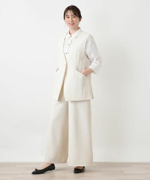 Leilian / レリアン テーラードジャケット | Vネックセミロングベスト【Leilian WHITE LABEL】 | 詳細4