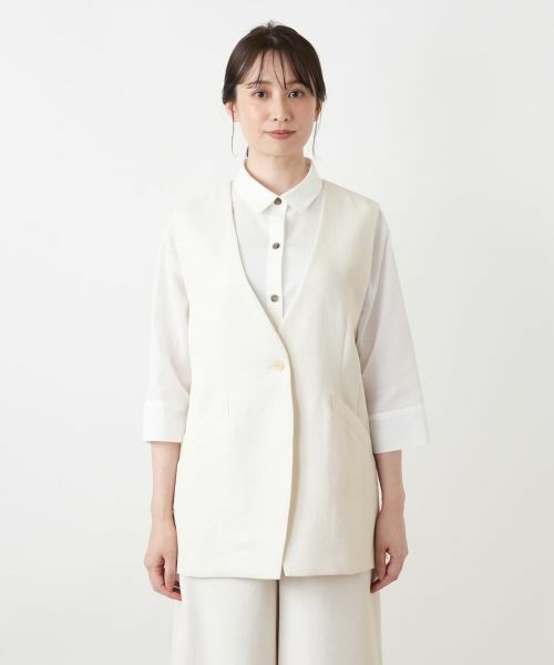 Leilian / レリアン テーラードジャケット | Vネックセミロングベスト【Leilian WHITE LABEL】 | 詳細7