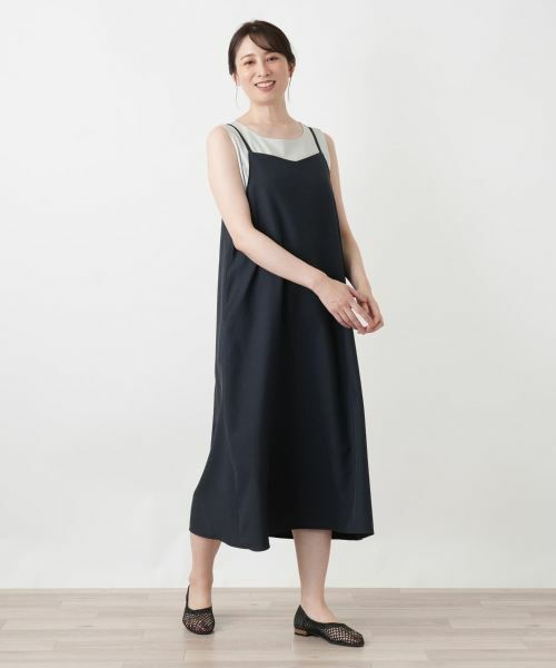 Leilian / レリアン ロング・マキシ丈ワンピース | フレアジャンパースカート【Leilian WHITE LABEL】 | 詳細1