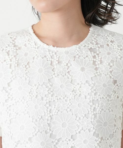 Leilian / レリアン カットソー | レース切替クルーネックカットソー【Leilian WHITE LABEL】 | 詳細10