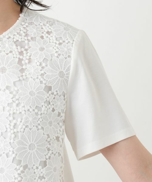 Leilian / レリアン カットソー | レース切替クルーネックカットソー【Leilian WHITE LABEL】 | 詳細12