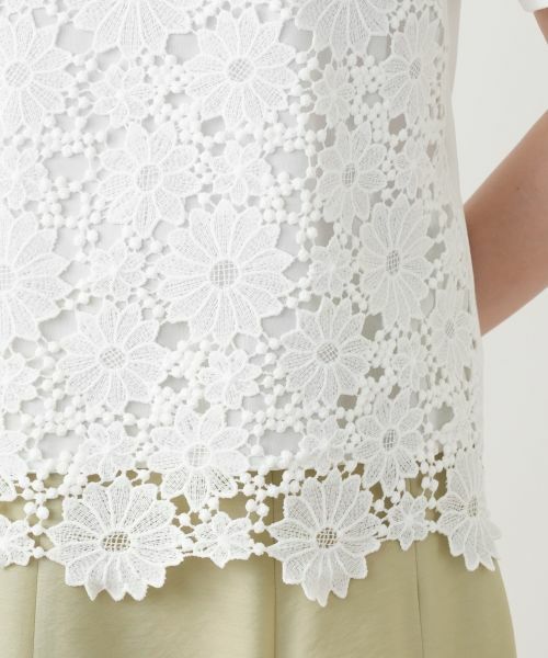 Leilian / レリアン カットソー | レース切替クルーネックカットソー【Leilian WHITE LABEL】 | 詳細13