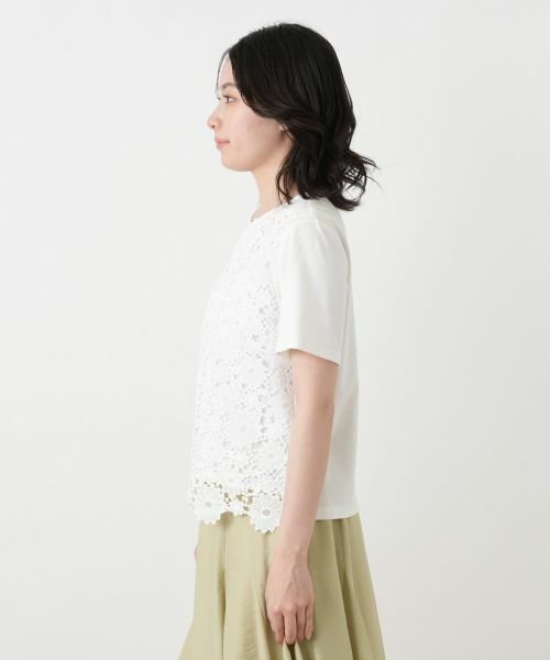 Leilian / レリアン カットソー | レース切替クルーネックカットソー【Leilian WHITE LABEL】 | 詳細18