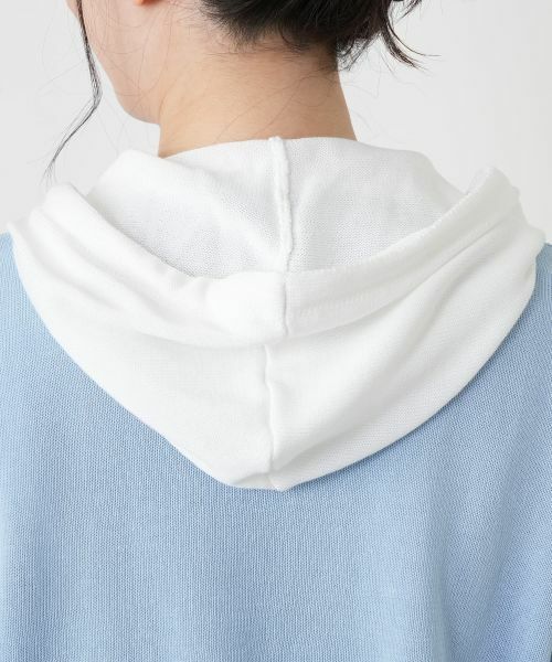 Leilian / レリアン カーディガン・ボレロ | 配色切替五分袖パーカ【HAND】 | 詳細21