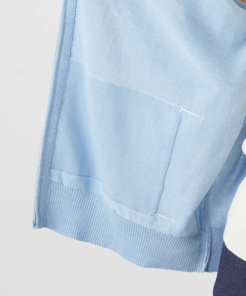 Leilian / レリアン カーディガン・ボレロ | 配色切替五分袖パーカ【HAND】 | 詳細25