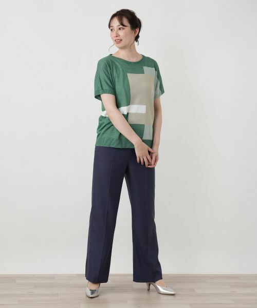 Leilian / レリアン ニット・セーター | ブロック柄クルーネックニット【HAND】 | 詳細13