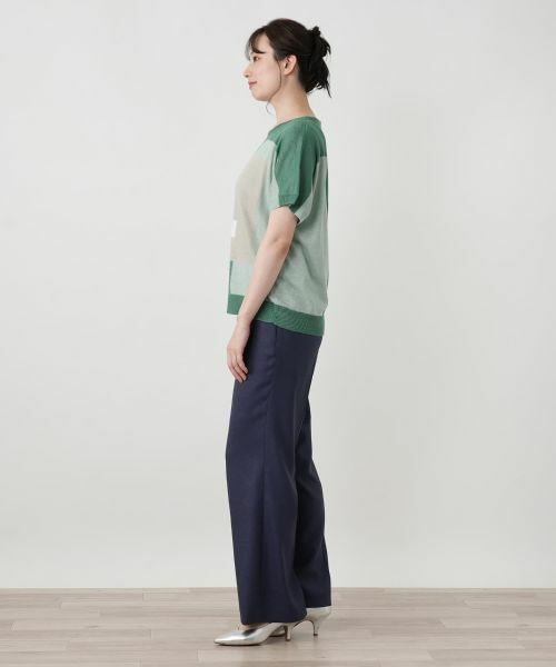 Leilian / レリアン ニット・セーター | ブロック柄クルーネックニット【HAND】 | 詳細14