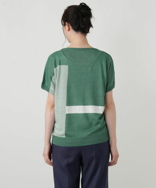 Leilian / レリアン ニット・セーター | ブロック柄クルーネックニット【HAND】 | 詳細18