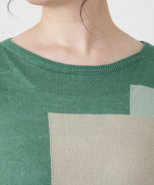 Leilian / レリアン ニット・セーター | ブロック柄クルーネックニット【HAND】 | 詳細19