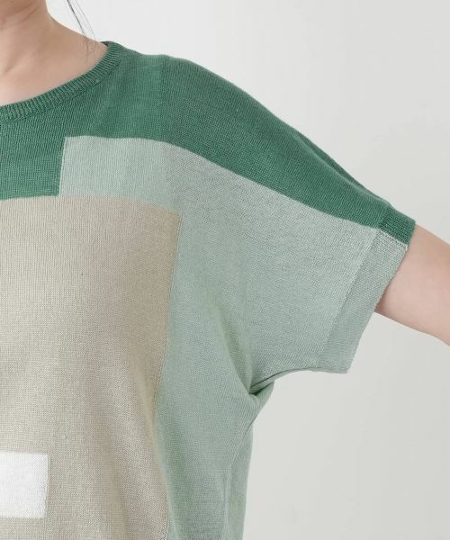 Leilian / レリアン ニット・セーター | ブロック柄クルーネックニット【HAND】 | 詳細21