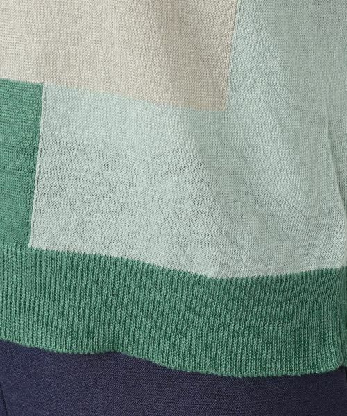 Leilian / レリアン ニット・セーター | ブロック柄クルーネックニット【HAND】 | 詳細22