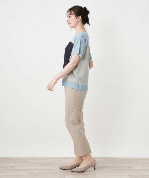 Leilian / レリアン ニット・セーター | ブロック柄クルーネックニット【HAND】 | 詳細6