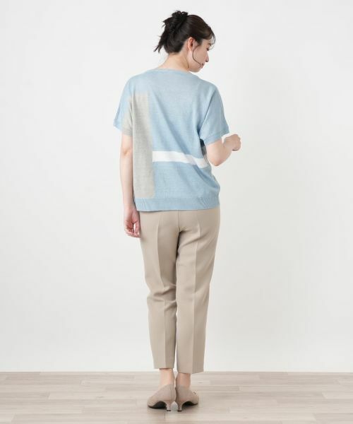 Leilian / レリアン ニット・セーター | ブロック柄クルーネックニット【HAND】 | 詳細7