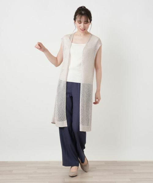 Leilian / レリアン テーラードジャケット | シアーロングベスト【HAND】 | 詳細1