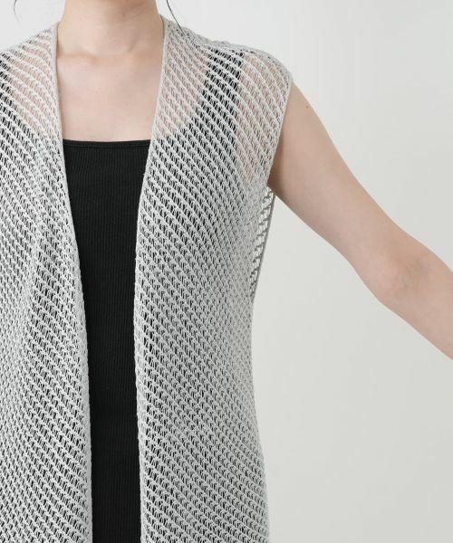 Leilian / レリアン テーラードジャケット | シアーロングベスト【HAND】 | 詳細12