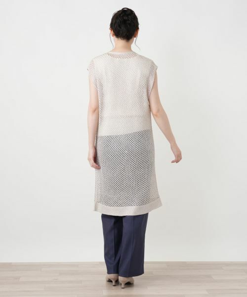 Leilian / レリアン テーラードジャケット | シアーロングベスト【HAND】 | 詳細3