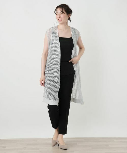 Leilian / レリアン テーラードジャケット | シアーロングベスト【HAND】 | 詳細4