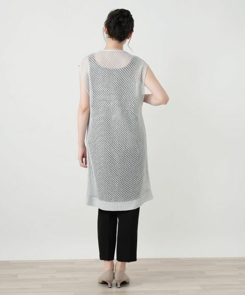 Leilian / レリアン テーラードジャケット | シアーロングベスト【HAND】 | 詳細6