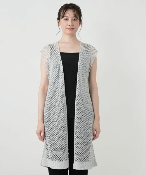 Leilian / レリアン テーラードジャケット | シアーロングベスト【HAND】 | 詳細7