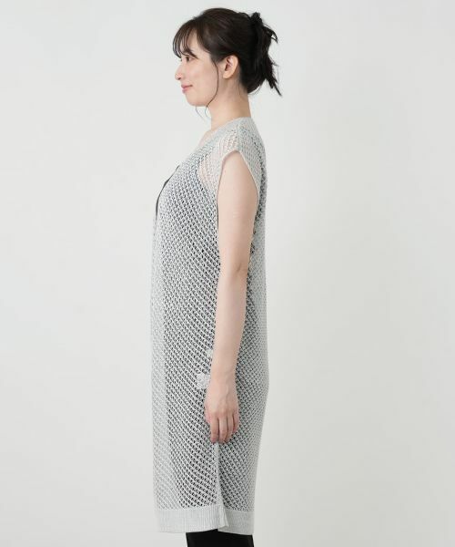 Leilian / レリアン テーラードジャケット | シアーロングベスト【HAND】 | 詳細8