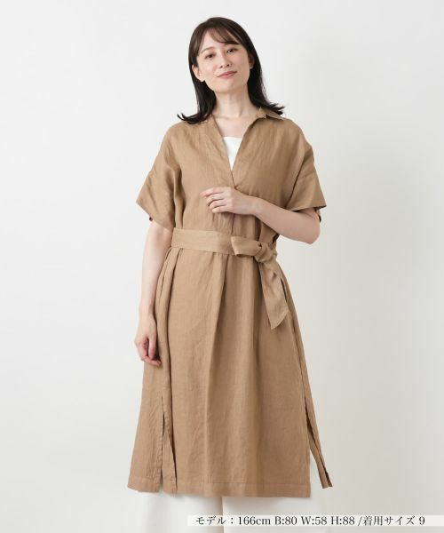 Leilian / レリアン シャツ・ブラウス | スキッパーチュニックブラウス【ROSSO35】（キャメル系）