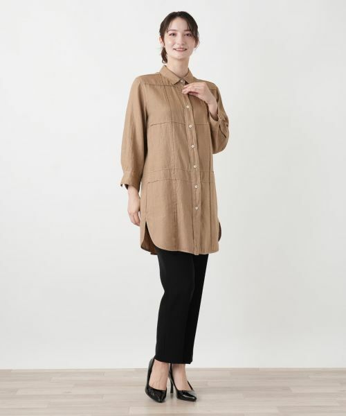 Leilian / レリアン シャツ・ブラウス | 切替チュニックブラウス【ROSSO35】 | 詳細1