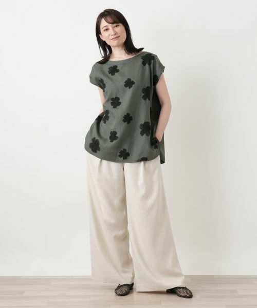 Leilian / レリアン シャツ・ブラウス | 花柄刺繍フレンチスリーブブラウス【ROSSO35】 | 詳細1