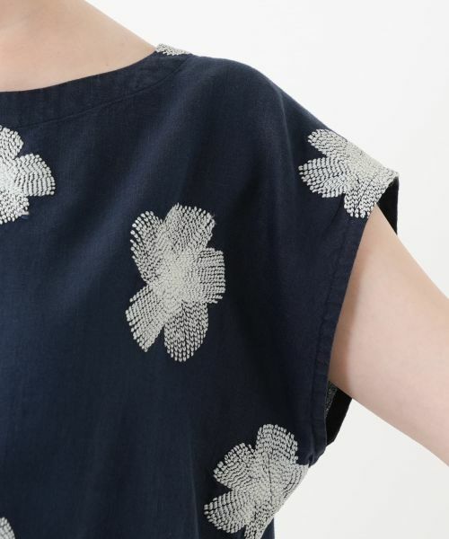 Leilian / レリアン シャツ・ブラウス | 花柄刺繍フレンチスリーブブラウス【ROSSO35】 | 詳細12