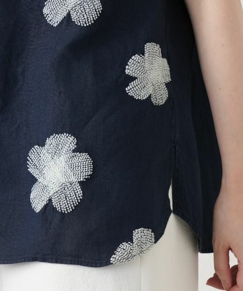 Leilian / レリアン シャツ・ブラウス | 花柄刺繍フレンチスリーブブラウス【ROSSO35】 | 詳細13