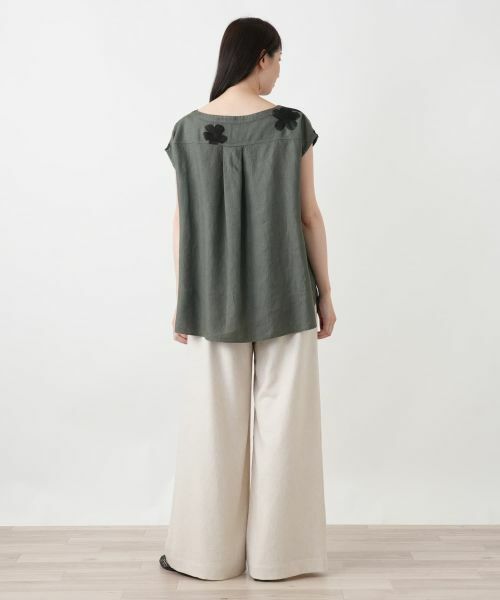 Leilian / レリアン シャツ・ブラウス | 花柄刺繍フレンチスリーブブラウス【ROSSO35】 | 詳細3