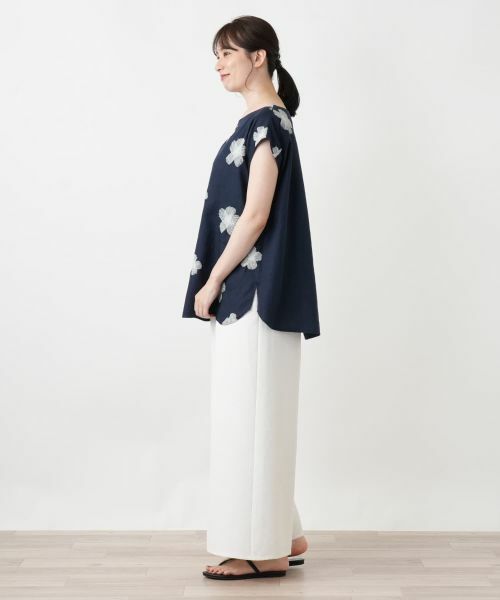 Leilian / レリアン シャツ・ブラウス | 花柄刺繍フレンチスリーブブラウス【ROSSO35】 | 詳細5