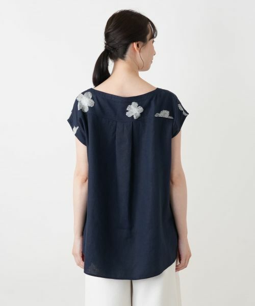 Leilian / レリアン シャツ・ブラウス | 花柄刺繍フレンチスリーブブラウス【ROSSO35】 | 詳細9