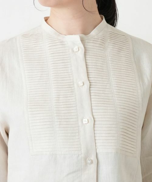 Leilian / レリアン シャツ・ブラウス | バンドカラータックブラウス | 詳細10