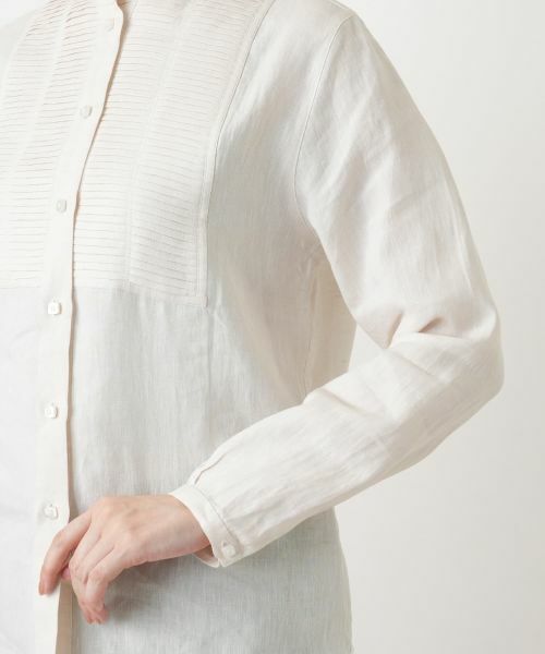 Leilian / レリアン シャツ・ブラウス | バンドカラータックブラウス | 詳細12