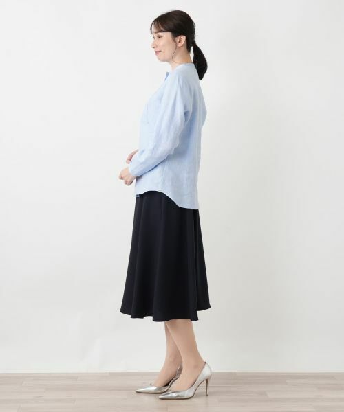 Leilian / レリアン シャツ・ブラウス | バンドカラータックブラウス | 詳細2