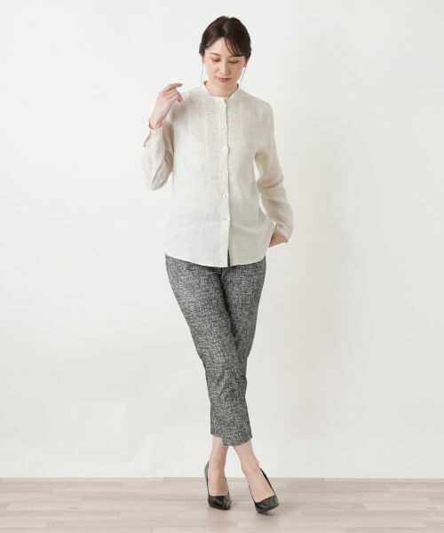 Leilian / レリアン シャツ・ブラウス | バンドカラータックブラウス | 詳細4