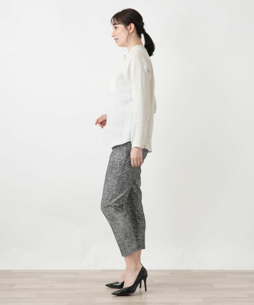 Leilian / レリアン シャツ・ブラウス | バンドカラータックブラウス | 詳細5