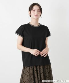 Leilian / レリアン カットソー | シアー切替クルーネックカットソー【BOURGE】