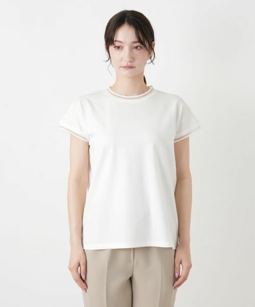 Leilian / レリアン カットソー | シアー切替クルーネックカットソー【BOURGE】 | 詳細10