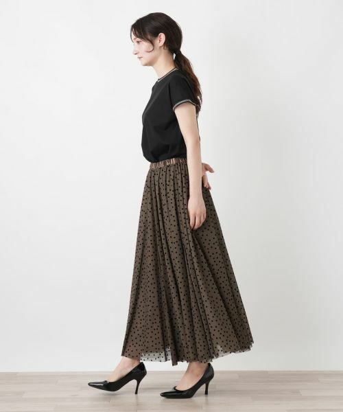 Leilian / レリアン カットソー | シアー切替クルーネックカットソー【BOURGE】 | 詳細2