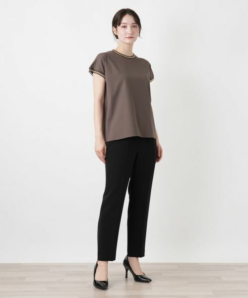 Leilian / レリアン カットソー | シアー切替クルーネックカットソー【BOURGE】 | 詳細4