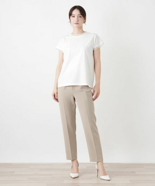 Leilian / レリアン カットソー | シアー切替クルーネックカットソー【BOURGE】 | 詳細7