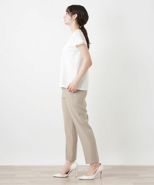 Leilian / レリアン カットソー | シアー切替クルーネックカットソー【BOURGE】 | 詳細8