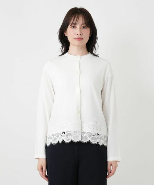 Leilian / レリアン カーディガン・ボレロ | レースレイヤードクルーネックカーディガン | 詳細10