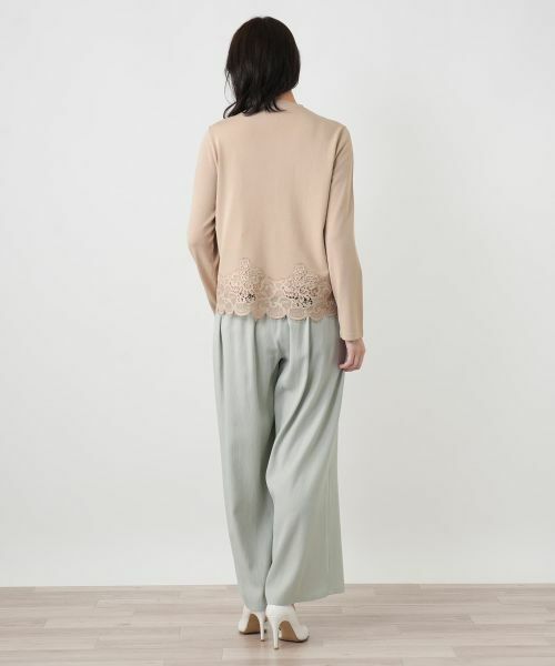 Leilian / レリアン カーディガン・ボレロ | レースレイヤードクルーネックカーディガン | 詳細3