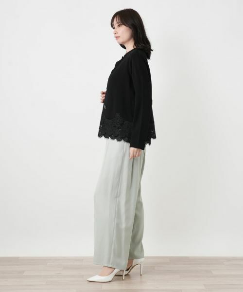Leilian / レリアン カーディガン・ボレロ | レースレイヤードクルーネックカーディガン | 詳細5