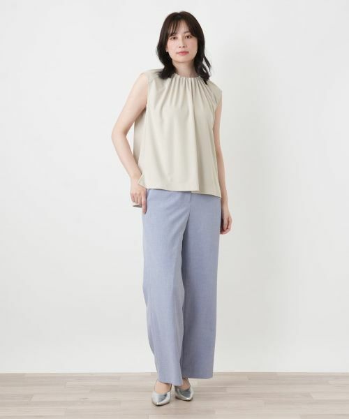 Leilian / レリアン カットソー | ノースリーブギャザーブラウス | 詳細1