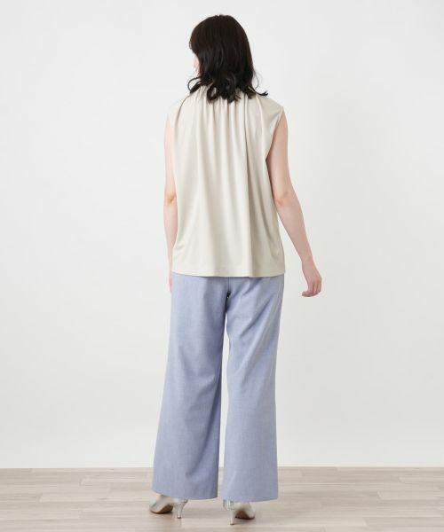 Leilian / レリアン カットソー | ノースリーブギャザーブラウス | 詳細3