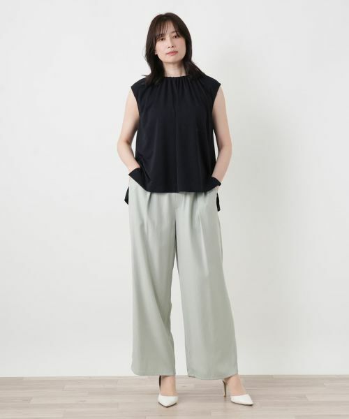 Leilian / レリアン カットソー | ノースリーブギャザーブラウス | 詳細7